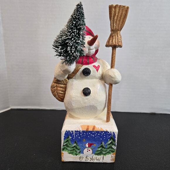 Vtg House of Hatten Denise Calla O' Snow Snowman Folk Art Figurine 2000 - Picture 1 of 12